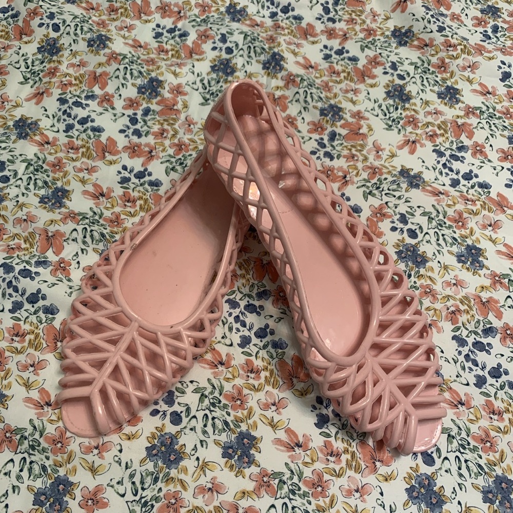 American apparel Los Angeles Apparel lattice PVC jelly Sandal Flats Open toe